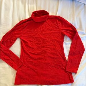 Time and Tru Red Turtleneck Long Sleeve Top